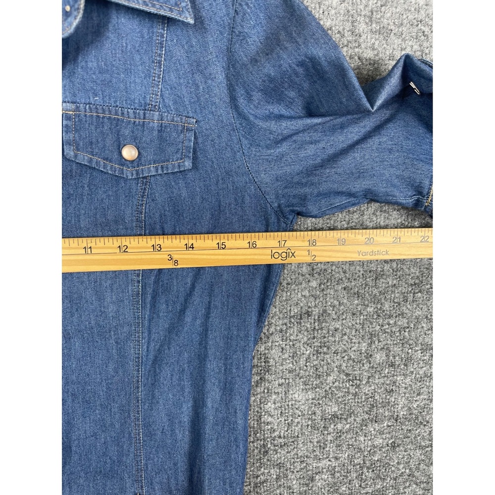 Pendleton Denim Shirt Dress Women's S Blue good Vintage Fit Cotton Midi - Picture 9 of 13